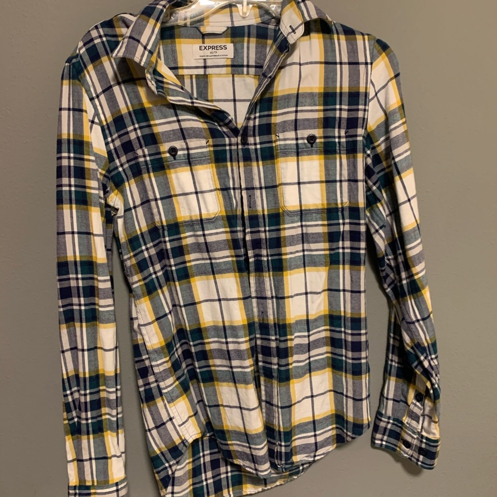 Plaid shirt, express. XS-P.